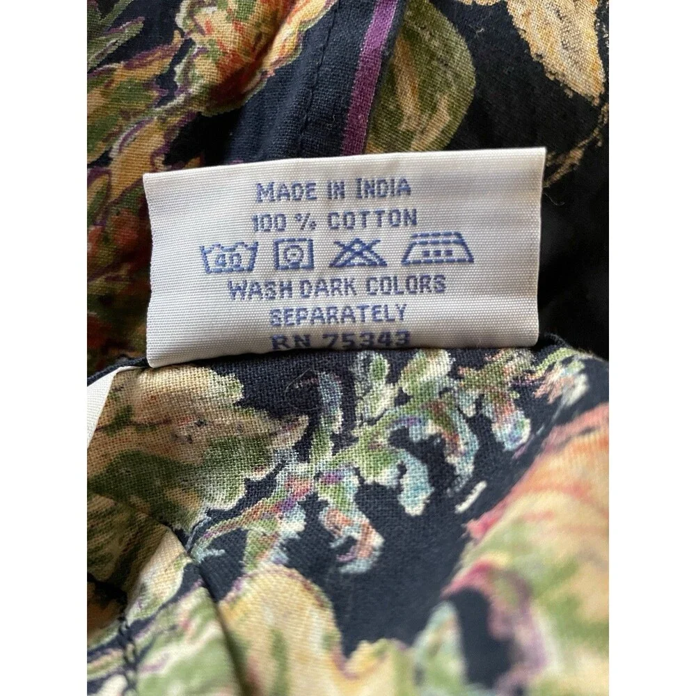 April Cornell Navy Blue Winterberry Cotton Tablecloth 59”x82”